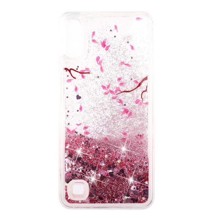 Moving Glitter Powder Sequins Patterned TPU Case for Samsung Galaxy A10/M10 - Petals-2