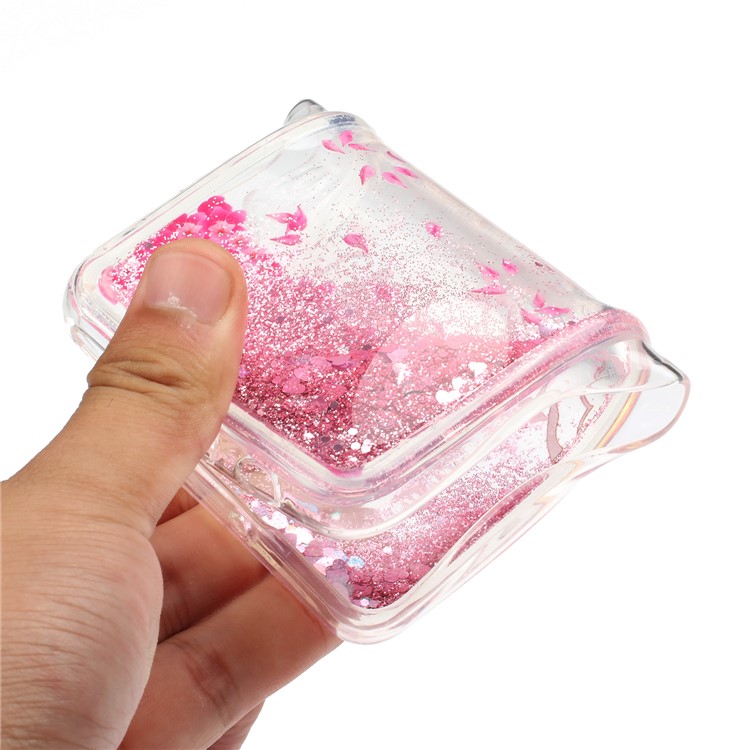 Moving Glitter Powder Sequins Patterned TPU Case for Samsung Galaxy A10/M10 - Petals-4