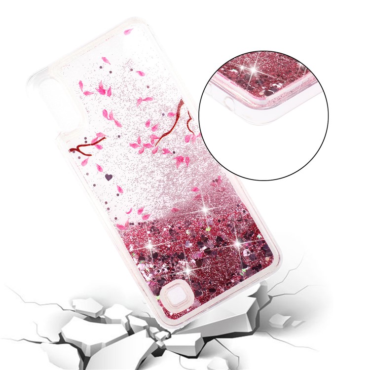 Moving Glitter Powder Sequins Patterned TPU Case for Samsung Galaxy A10/M10 - Petals-5