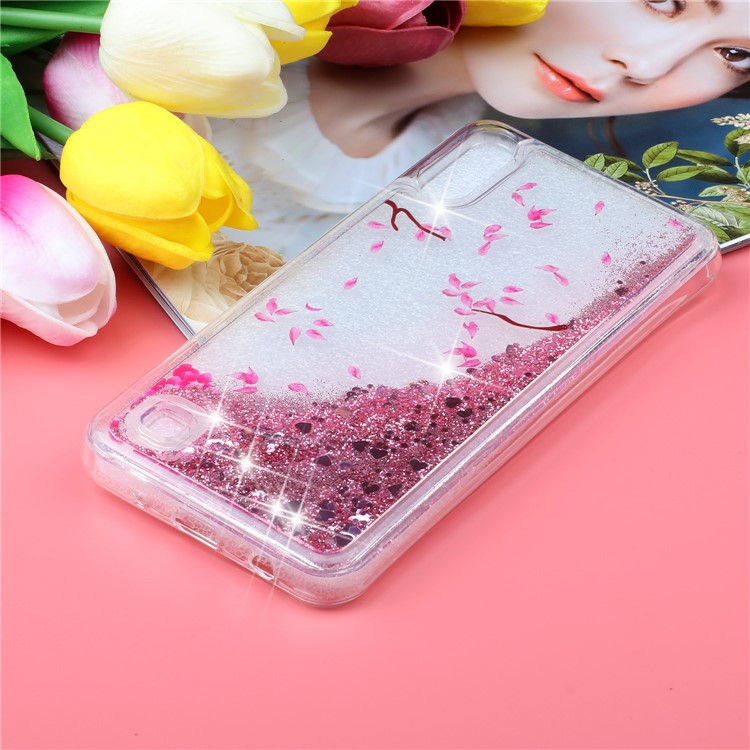 Moving Glitter Powder Sequins Patterned TPU Case for Samsung Galaxy A10/M10 - Petals-6
