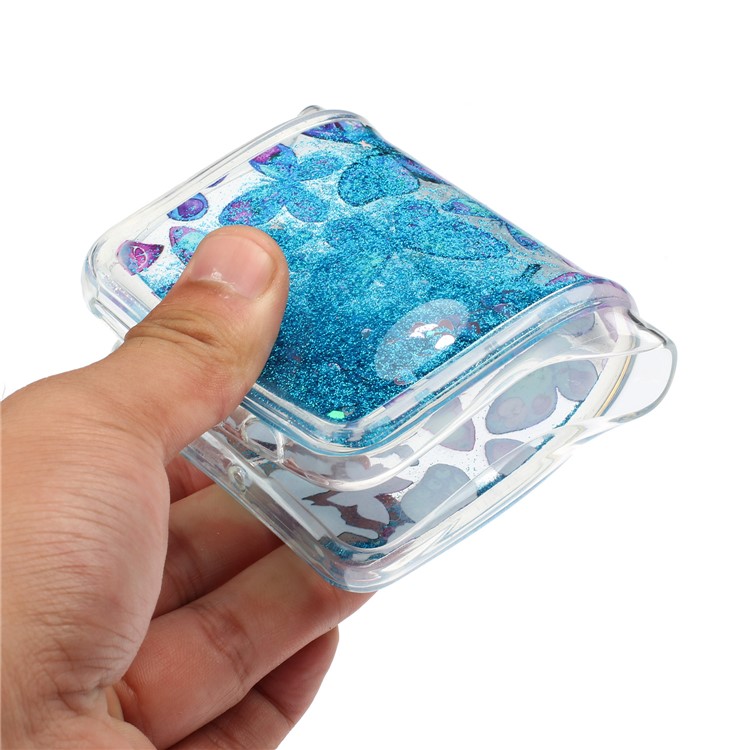 Moving Glitter Powder Sequins Patterned TPU Case for Samsung Galaxy A10/M10 - Blue Butterfly-4