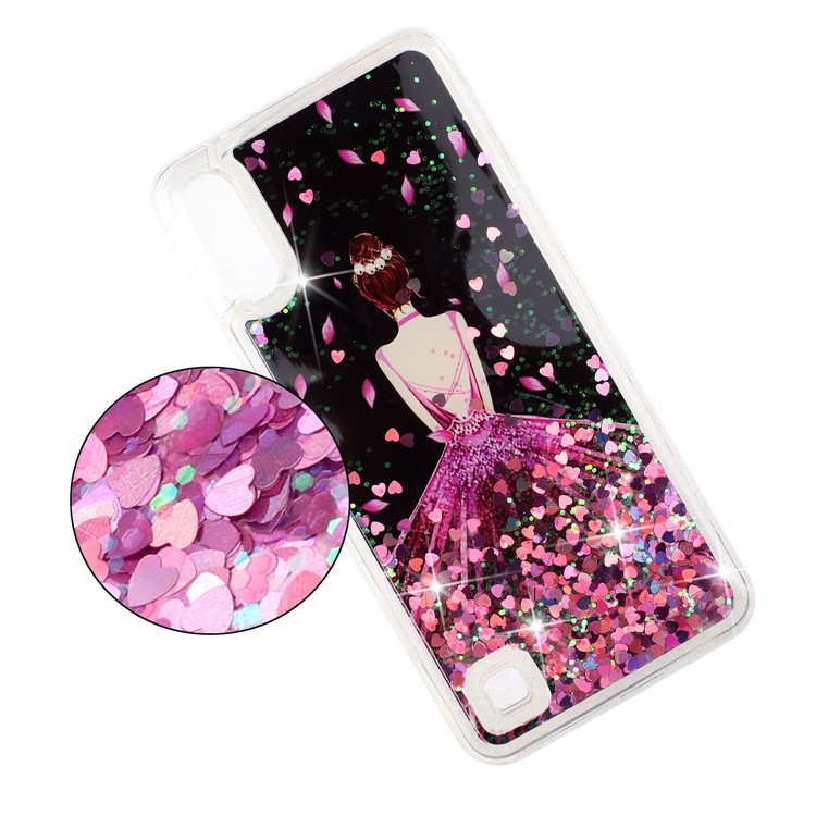 Moving Glitter Powder Sequins Patterned TPU Case for Samsung Galaxy A10/M10 - Pretty Girl's Back-7