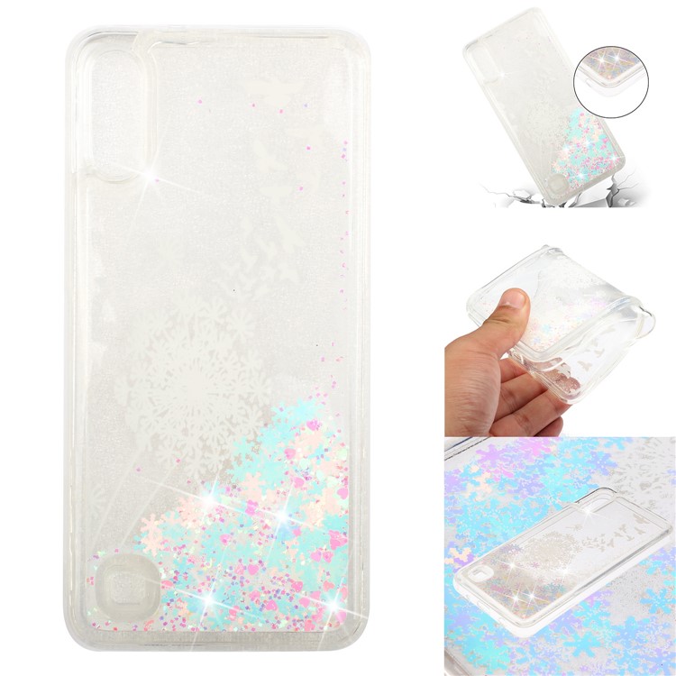 Moving Glitter Powder Sequins Patterned TPU Case for Samsung Galaxy A10/M10 - Dandelion-1
