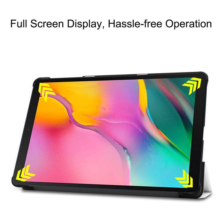 Custodia Rigida In Pelle PU ENKAY Per Galaxy Tab A 10.1 (2019) T510 / T515- Bianco-6