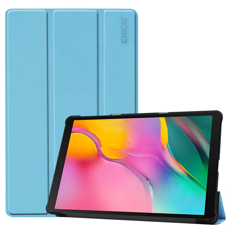 Custodia Rigida In Pelle PU ENKAY Per Galaxy Tab A 10.1 (2019) T510 / T515 - Blu Bambino-1