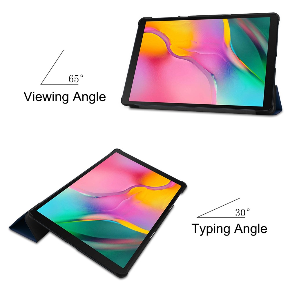 Custodia Rigida In Pelle PU ENKAY Per Galaxy Tab A 10.1 (2019) T510 / T515- Blu Scuro-5