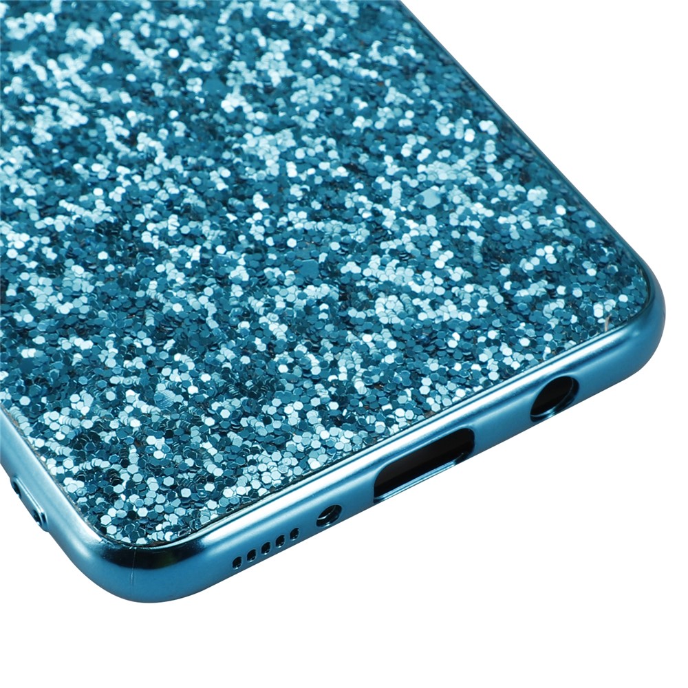Paillettes Luccicanti Placcatura Del Telefono Ibrido TPU PC Per Samsung Galaxy A50 - Blu-6