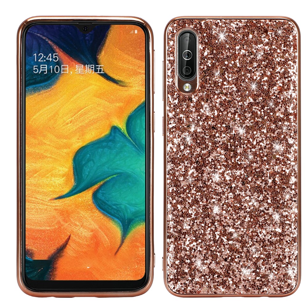Glittering Sequins Electroplating TPU PC Hybrid Phone Casing for Samsung Galaxy A50 / A50s / A30s - Rose Gold-1