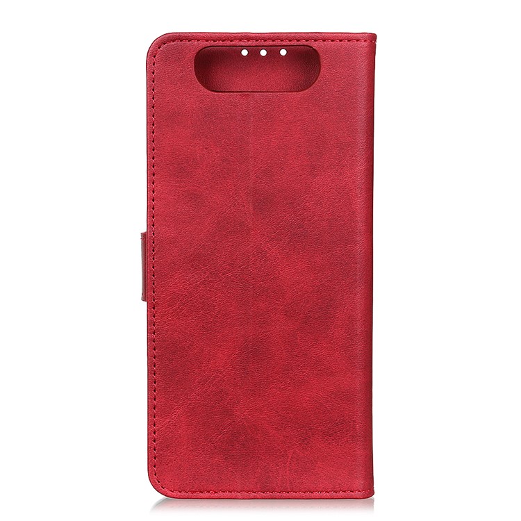 Caixa Matte Do Suporte Do Couro Da Carteira Da Pele Para A Galáxia A80 / A90 De Samsung - Vermelho-10