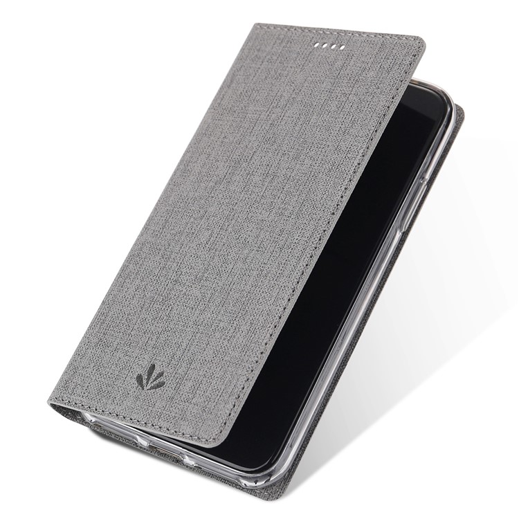 VILI DMX Cross Texture Stand Leather Case with Card Slot for Samsung Galaxy M20 - Grey-8