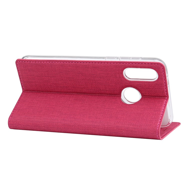 VILI DMX Cross Texture Stand Leather Case with Card Slot for Samsung Galaxy M20 - Rose-5