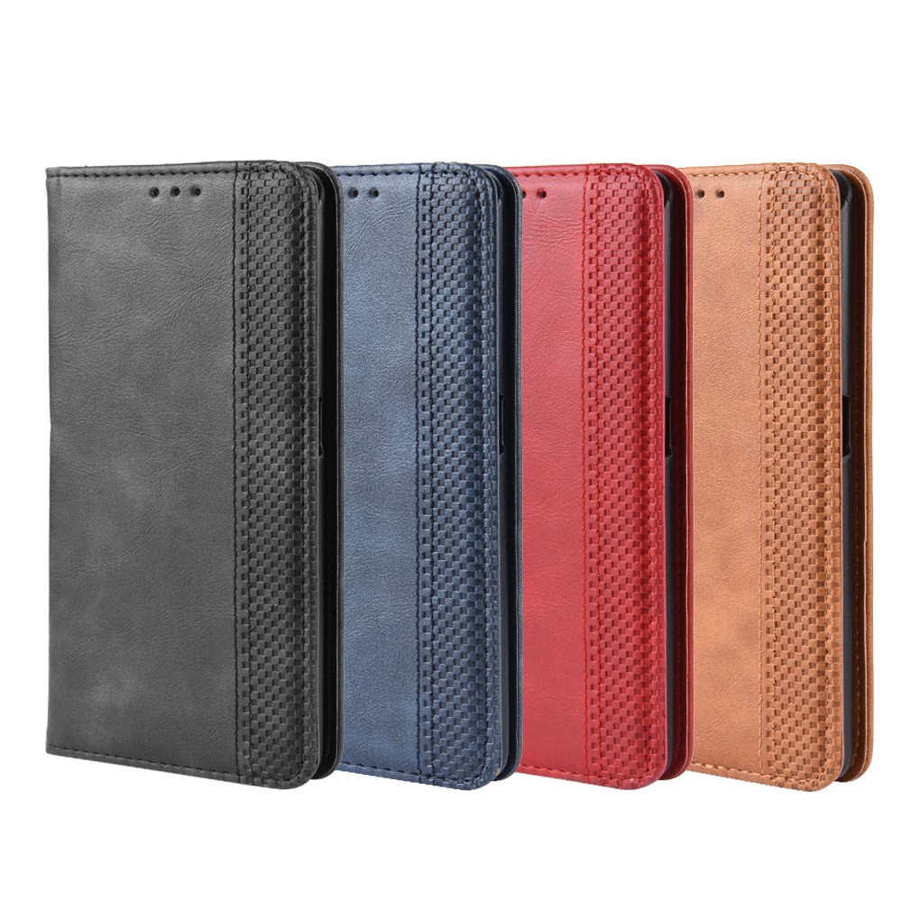 Auto-absorbed Vintage Style PU Leather Wallet Case for Samsung Galaxy A80 / A90 - Black-10