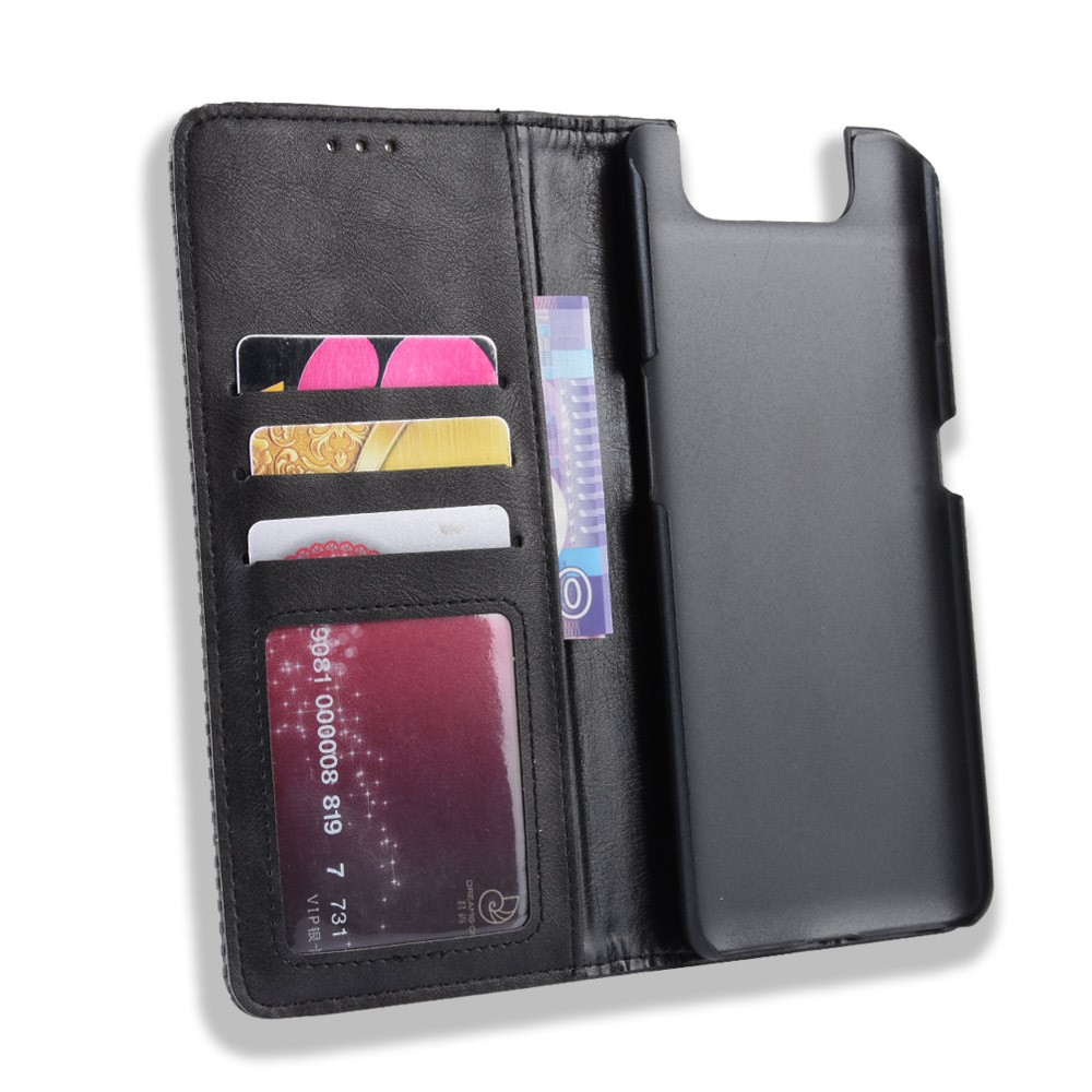 Auto-absorbed Vintage Style PU Leather Wallet Case for Samsung Galaxy A80 / A90 - Black-4