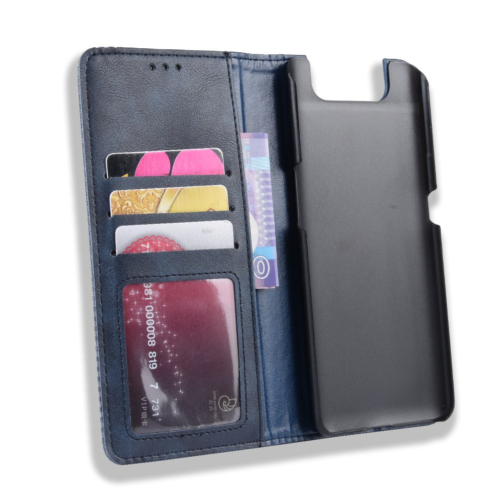 Auto-absorbed Vintage Style PU Leather Wallet Case for Samsung Galaxy A80 / A90 - Blue-4