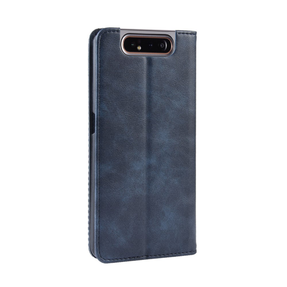 Auto-absorbed Vintage Style PU Leather Wallet Case for Samsung Galaxy A80 / A90 - Blue-7