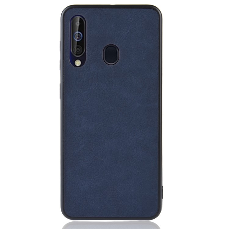 PU Leather Coated TPU + PC Back Phone Casing for Samsung Galaxy A60 - Blue-2