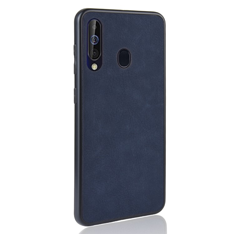 PU Leather Coated TPU + PC Back Phone Casing for Samsung Galaxy A60 - Blue-3