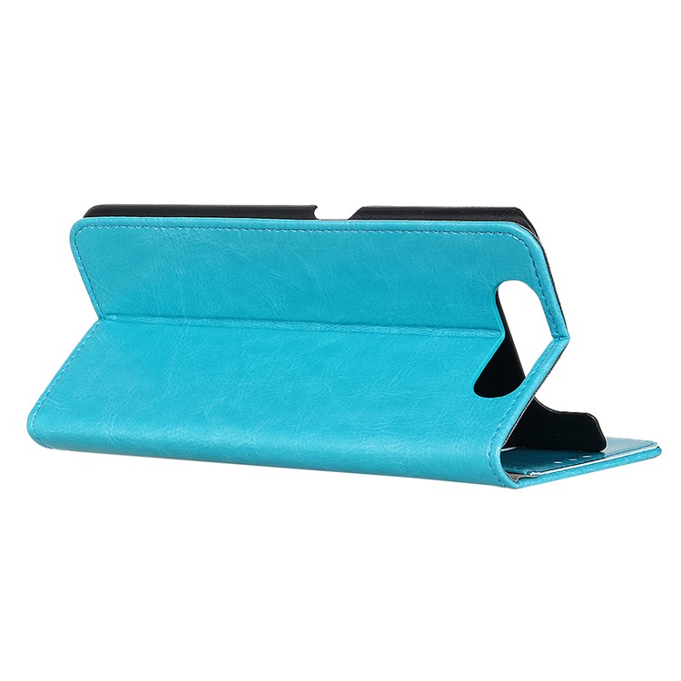 Crazy Horse Texture Wallet Stand Leather Shell for Samsung Galaxy A90/A80 - Sky Blue-2