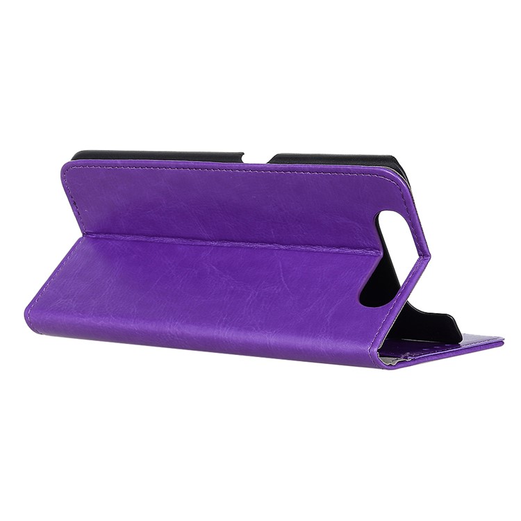 Crazy Horse Texture Wallet Stand Leather Shell for Samsung Galaxy A90/A80 - Purple-2