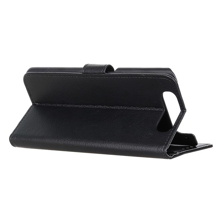 Lichia Pele PU Carteira De Couro Para Samsung Galaxy A80 / A90 - Preto-2