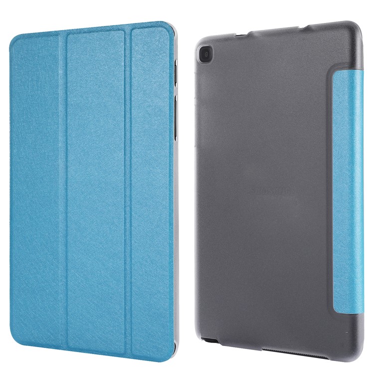 Silk Texture Leather Stand Case for Samsung Galaxy  Tab A 8 (2019) / Tab A with S Pen P200 P205 - Baby Blue-4