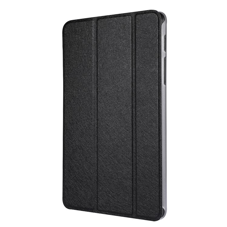 Silk Texture Leather Stand Case for Samsung Galaxy Tab A 8.0 (2019) with S Pen P200 P205 - Black-2