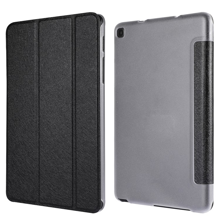 Silk Texture Leather Stand Case for Samsung Galaxy Tab A 8.0 (2019) with S Pen P200 P205 - Black-4