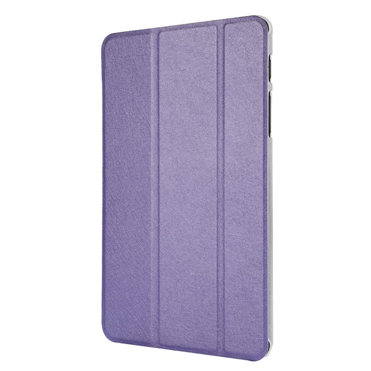 Silk Texture Leather Stand Case for Samsung Galaxy Tab A 8.0 (2019) with S Pen P200 P205 - Purple-2
