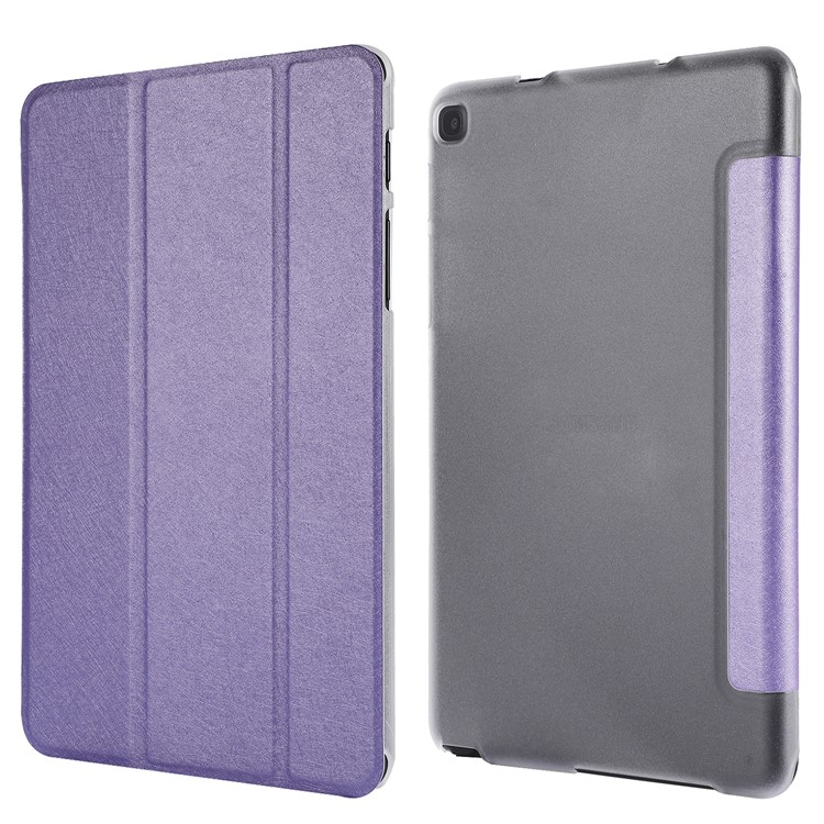 Silk Texture Leather Stand Case for Samsung Galaxy Tab A 8.0 (2019) with S Pen P200 P205 - Purple-4
