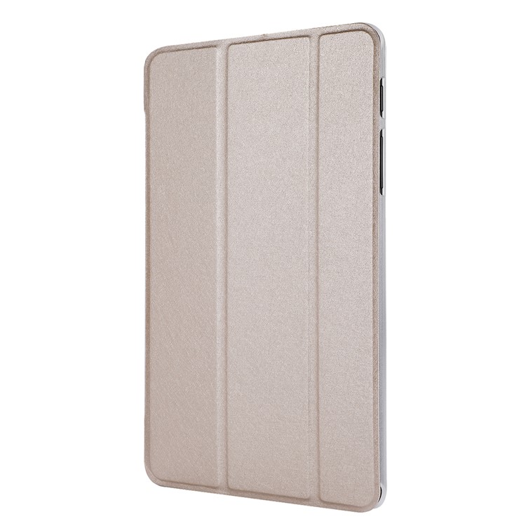 Estojo De Couro De Textura De Seda Para Samsung Galaxy Tab A 8 (2019) / Guia A Com Caneta S P200 P205 - Ouro-2