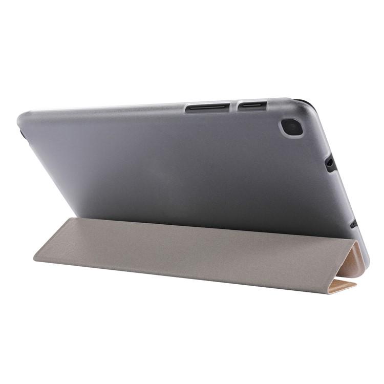 Estojo De Couro De Textura De Seda Para Samsung Galaxy Tab A 8 (2019) / Guia A Com Caneta S P200 P205 - Ouro-5