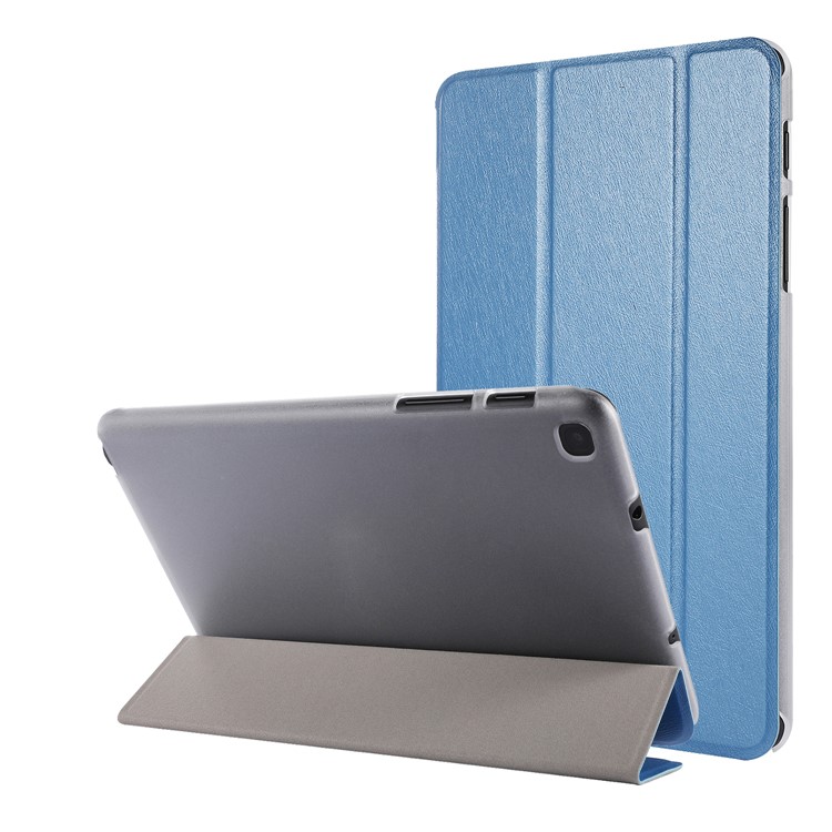 Ledertasche Mit Seidenstruktur Für Samsung Galaxy Tab A 8 (2019) / Registerkarte A Mit S Stift P200 P205 - Dunkelblau-1