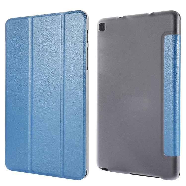 Ledertasche Mit Seidenstruktur Für Samsung Galaxy Tab A 8 (2019) / Registerkarte A Mit S Stift P200 P205 - Dunkelblau-4
