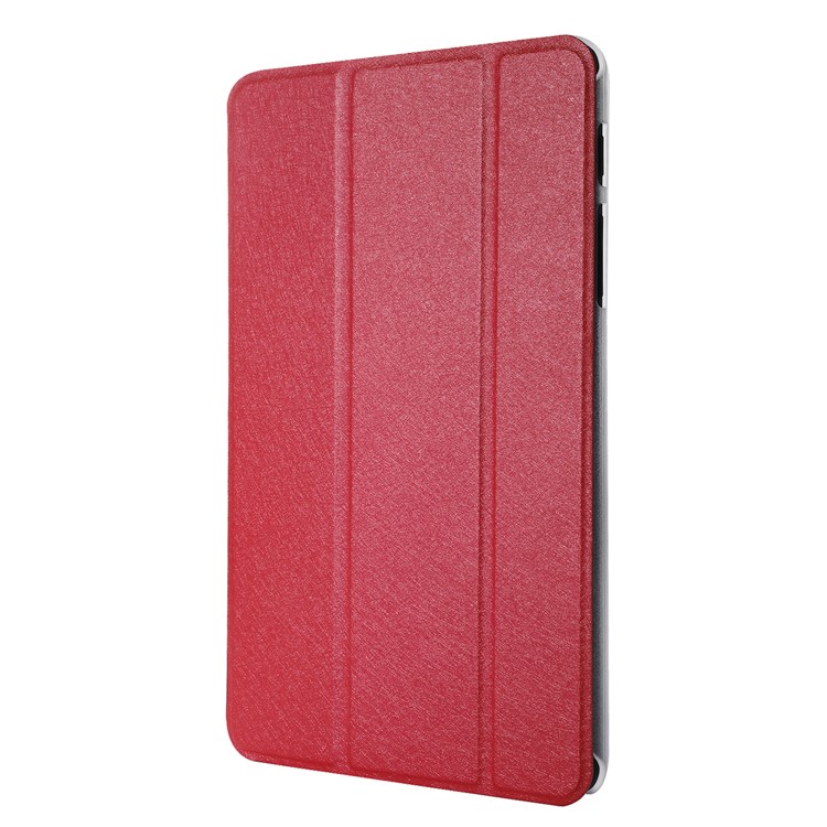Silk Texture Leather Stand Case for Samsung Galaxy Tab A 8.0 (2019) with S Pen P200 P205 - Red-2