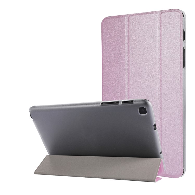 Silk Texture Leather Stand Case for Samsung Galaxy Tab A 8.0 (2019) with S Pen P200 P205 - Pink-1
