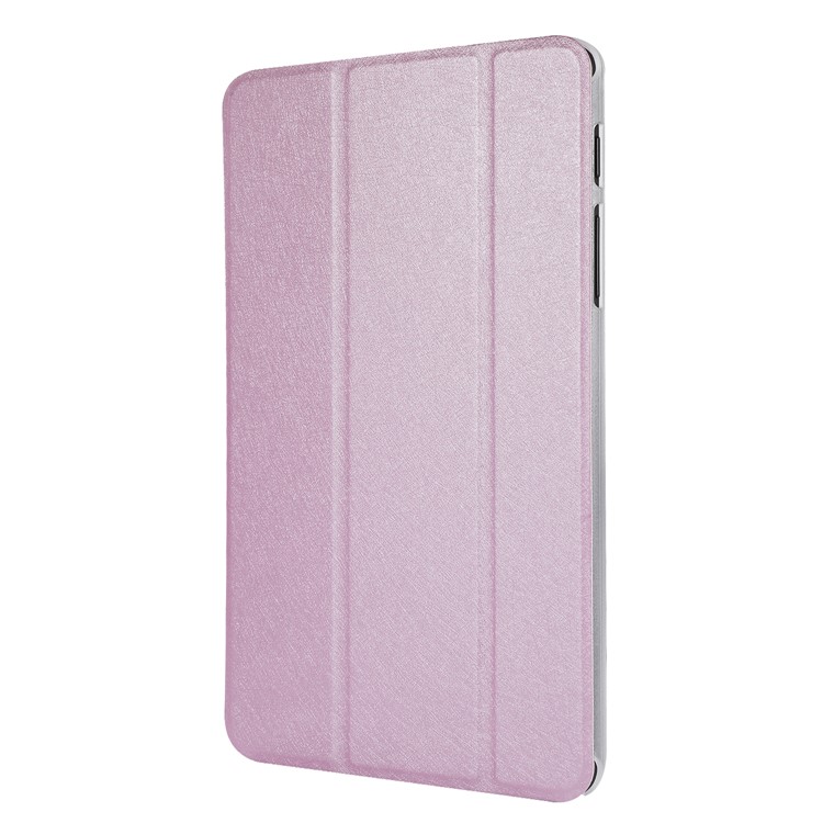 Silk Texture Leather Stand Case for Samsung Galaxy Tab A 8.0 (2019) with S Pen P200 P205 - Pink-2
