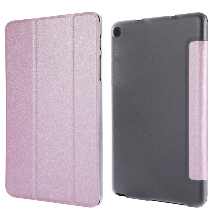 Silk Texture Leather Stand Case for Samsung Galaxy Tab A 8.0 (2019) with S Pen P200 P205 - Pink-4
