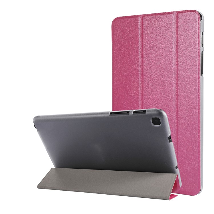 Silk Texture Leather Stand Case for Samsung Galaxy Tab A 8.0 (2019) with S Pen P200 P205 - Rose-1