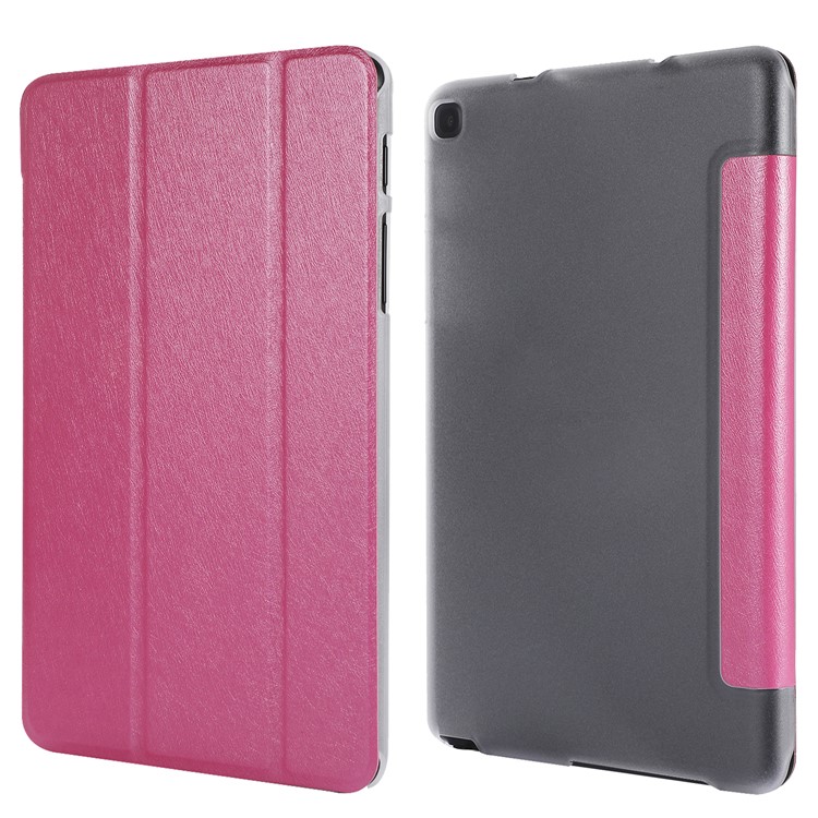 Silk Texture Leather Stand Case for Samsung Galaxy Tab A 8.0 (2019) with S Pen P200 P205 - Rose-4