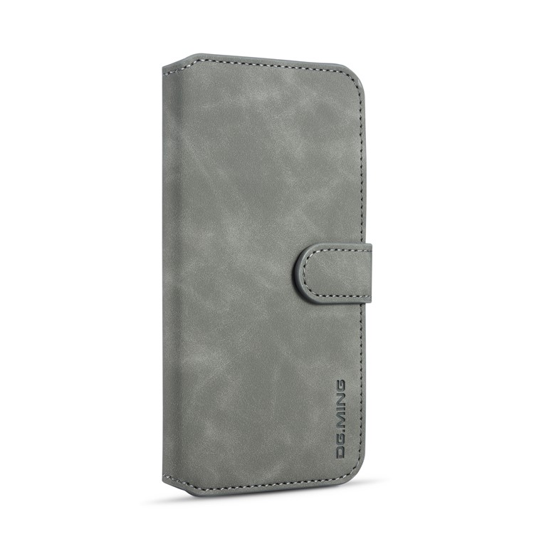 Dg. Case de Billetera de Cuero PU de Estilo Retro Ming Para Samsung Galaxy M20 - Gris