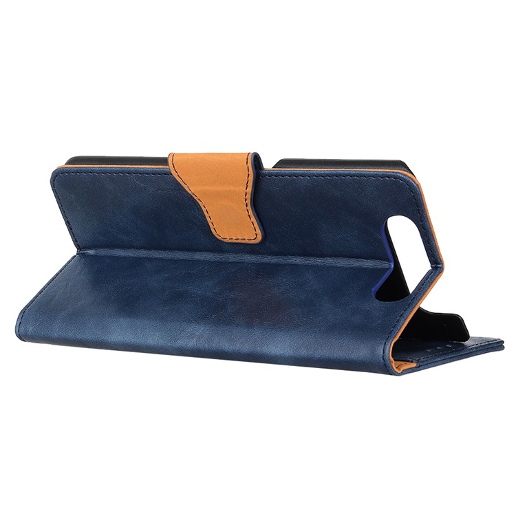 Crazy Horse Leather Wallet Case for Samsung Galaxy A80/A90 - Blue-3