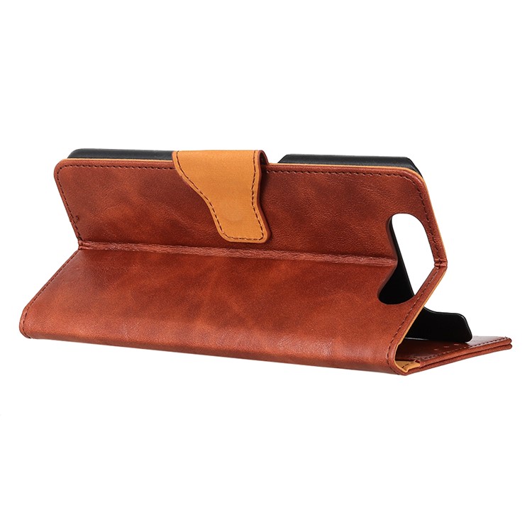 Crazy Horse Leather Wallet Case for Samsung Galaxy A80/A90 - Brown-3