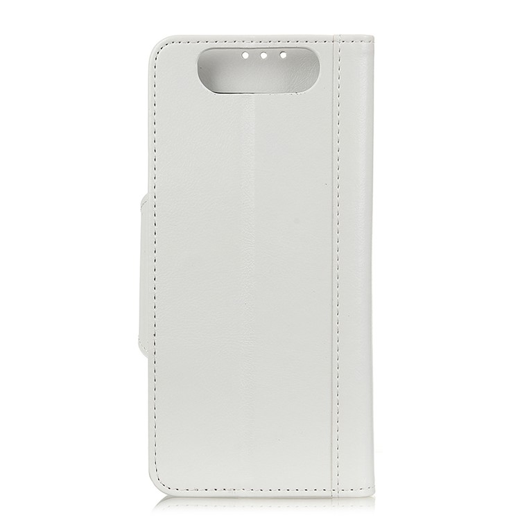 Glossy PU Leather Wallet Case for Samsung Galaxy A80/A90 - White-2