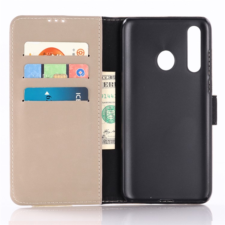 Crazy Horse Texture Retro Leather Flip Case for Samsung Galaxy A60 - Grey-3