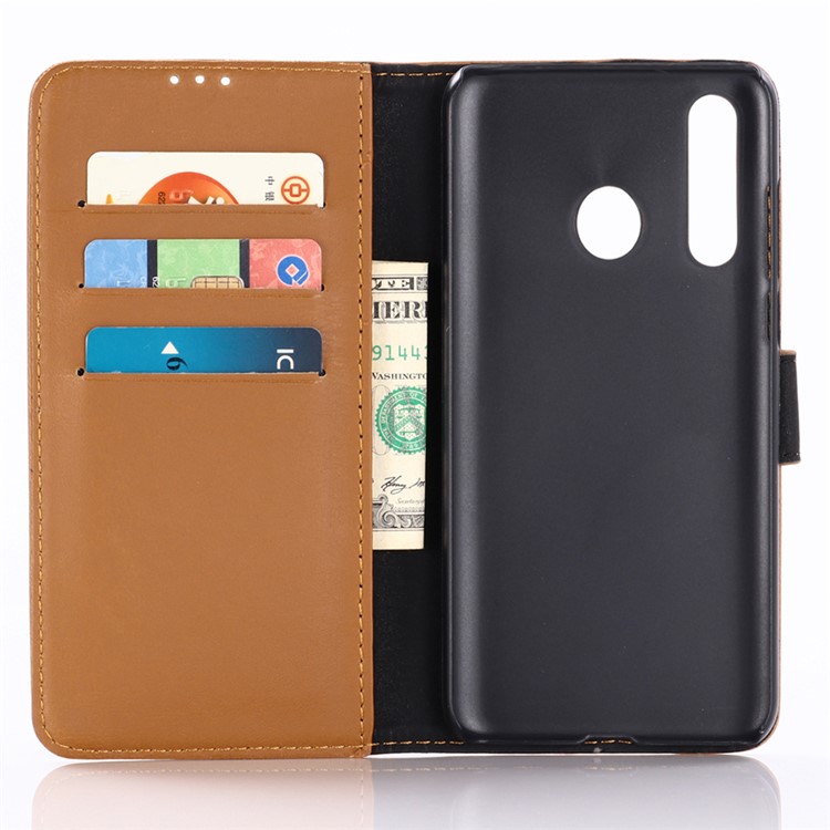 Crazy Horse Texture Retro Leather Flip Case for Samsung Galaxy A60 - Brown-3