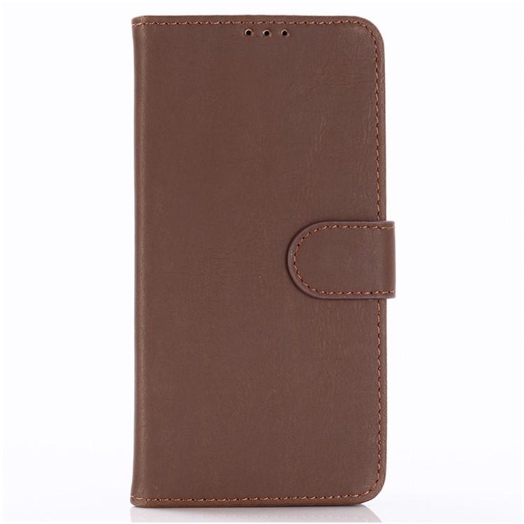 Crazy Horse Texture Retro Leather Flip Case for Samsung Galaxy A60 - Coffee-1