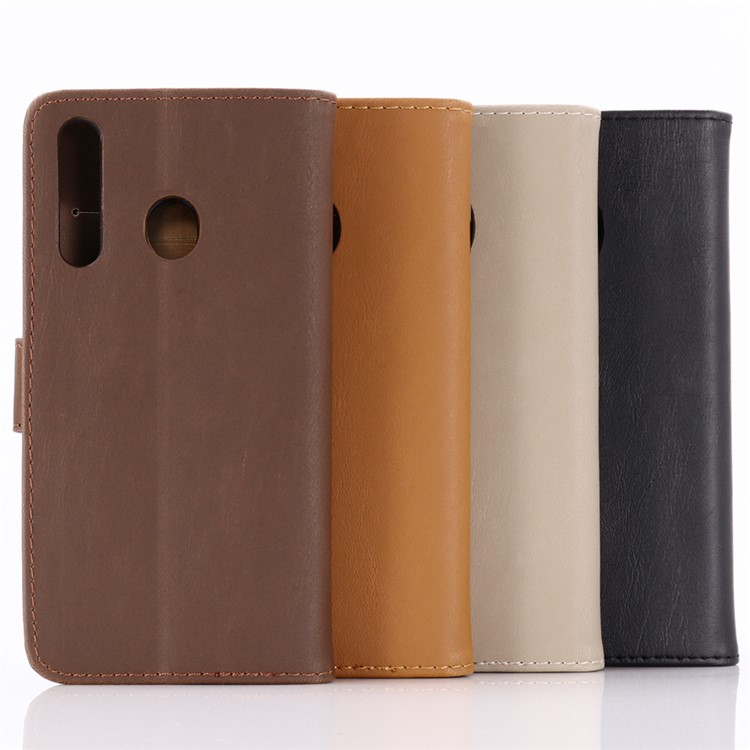 Crazy Horse Texture Retro Leather Flip Case for Samsung Galaxy A60 - Coffee-10