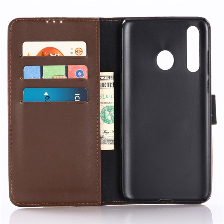 Crazy Horse Texture Retro Leather Flip Case for Samsung Galaxy A60 - Coffee-3