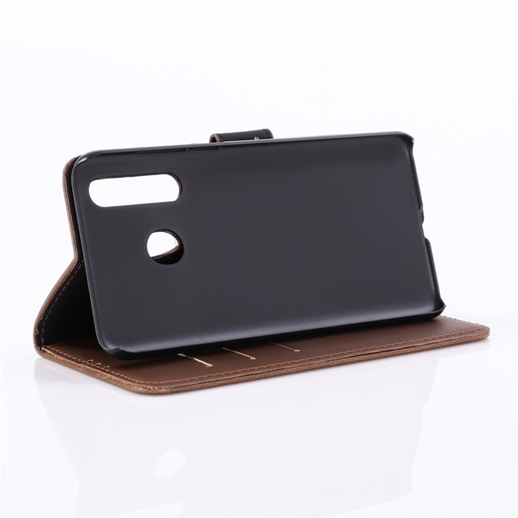 Crazy Horse Texture Retro Leather Flip Case for Samsung Galaxy A60 - Coffee-5