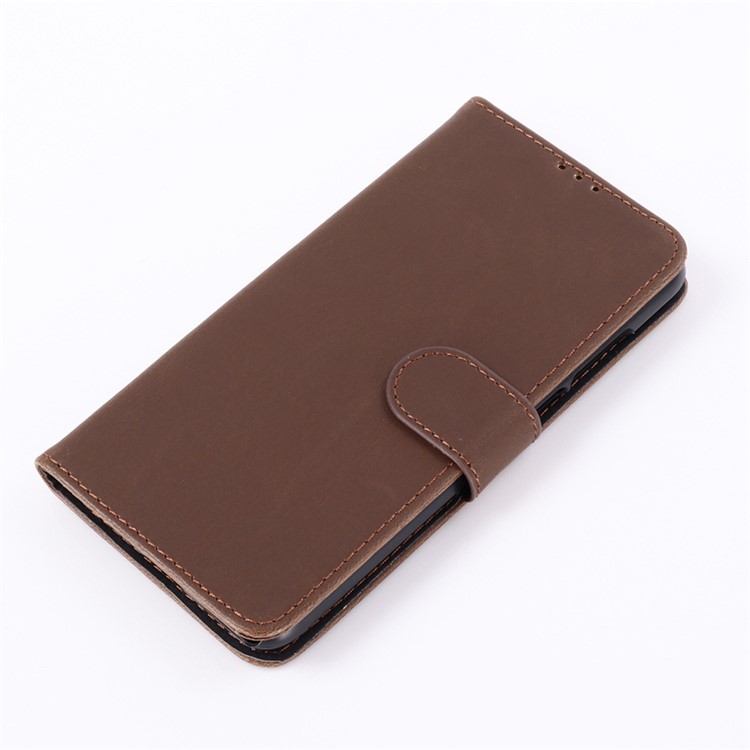 Crazy Horse Texture Retro Leather Flip Case for Samsung Galaxy A60 - Coffee-6